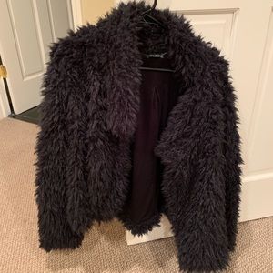 Fluffy black coat